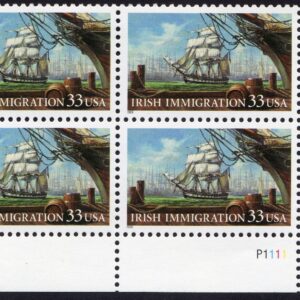 Scott #3286 Irish Immigration Plate Block of 4 Stamps - MNH