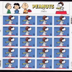 Scott #3507 Peanuts (Snoopy) Sheet of Twenty Stamps - MNH P#P22222