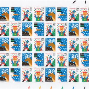 Scott #2794a 29¢ Seasons Greetings (Snowman, Reindeer) Sheet of 50 Stamps - MNH