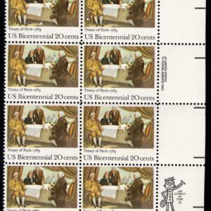 Scott #2052 Treaty of Paris 1783 Bicentennial Zip Block of 8 Stamps - MNH