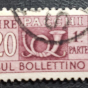Stamp Europe Italy Parcel Post Stamp 1946 20 lire PP4 Q69 lilac brown