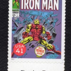 Scott #4159l Marvel's Cover of Iron Man #1 Single Stamp - MNH w/Chapter Two
