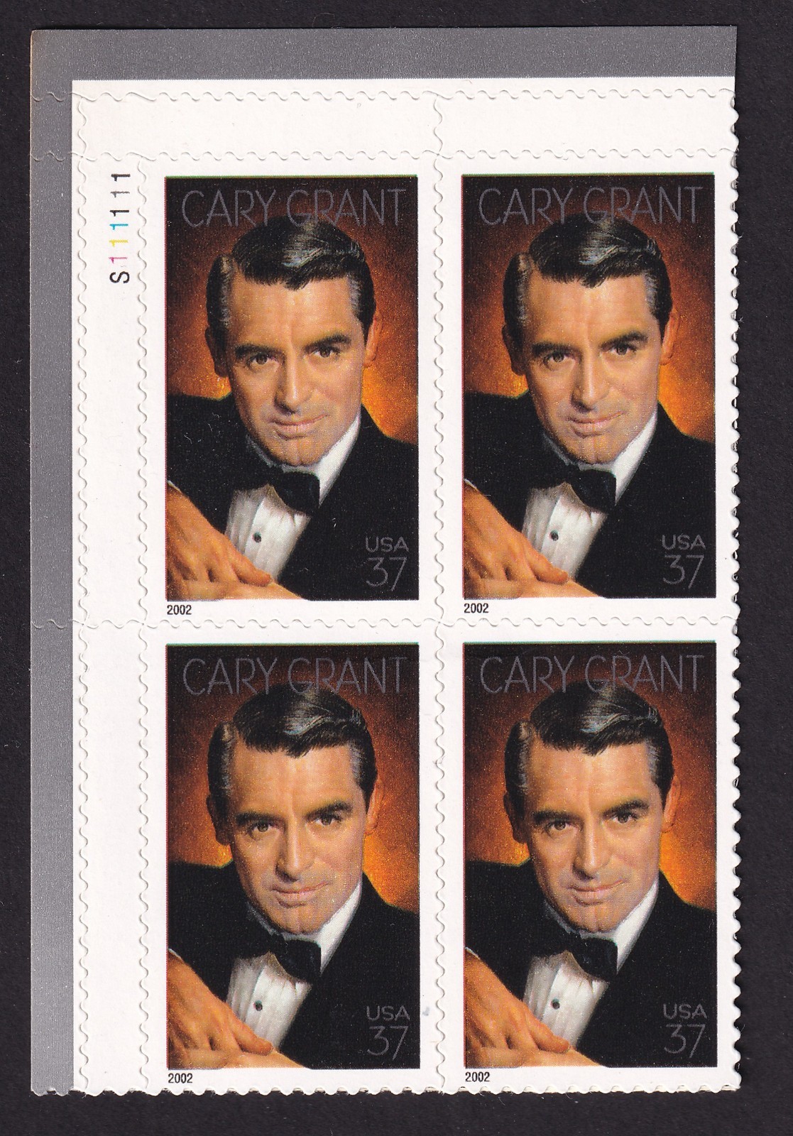 Scott #3692 Cary Grant (Legends of Hollywood) Plate Block of 4 Stamps - MNH UL