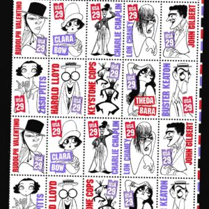 Scott #2828a Silent Screen Right Half Sheet of 20 Stamps - MNH Color Reg