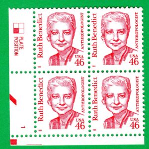 Scott #2938 Ruth Benedict Plate Block of 4 Stamps - MNH LL