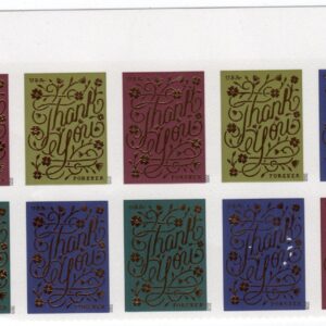 Scott #5522a (5519-22) Thank You Top Half Plate Block of 10 Forever Stamps - MNH