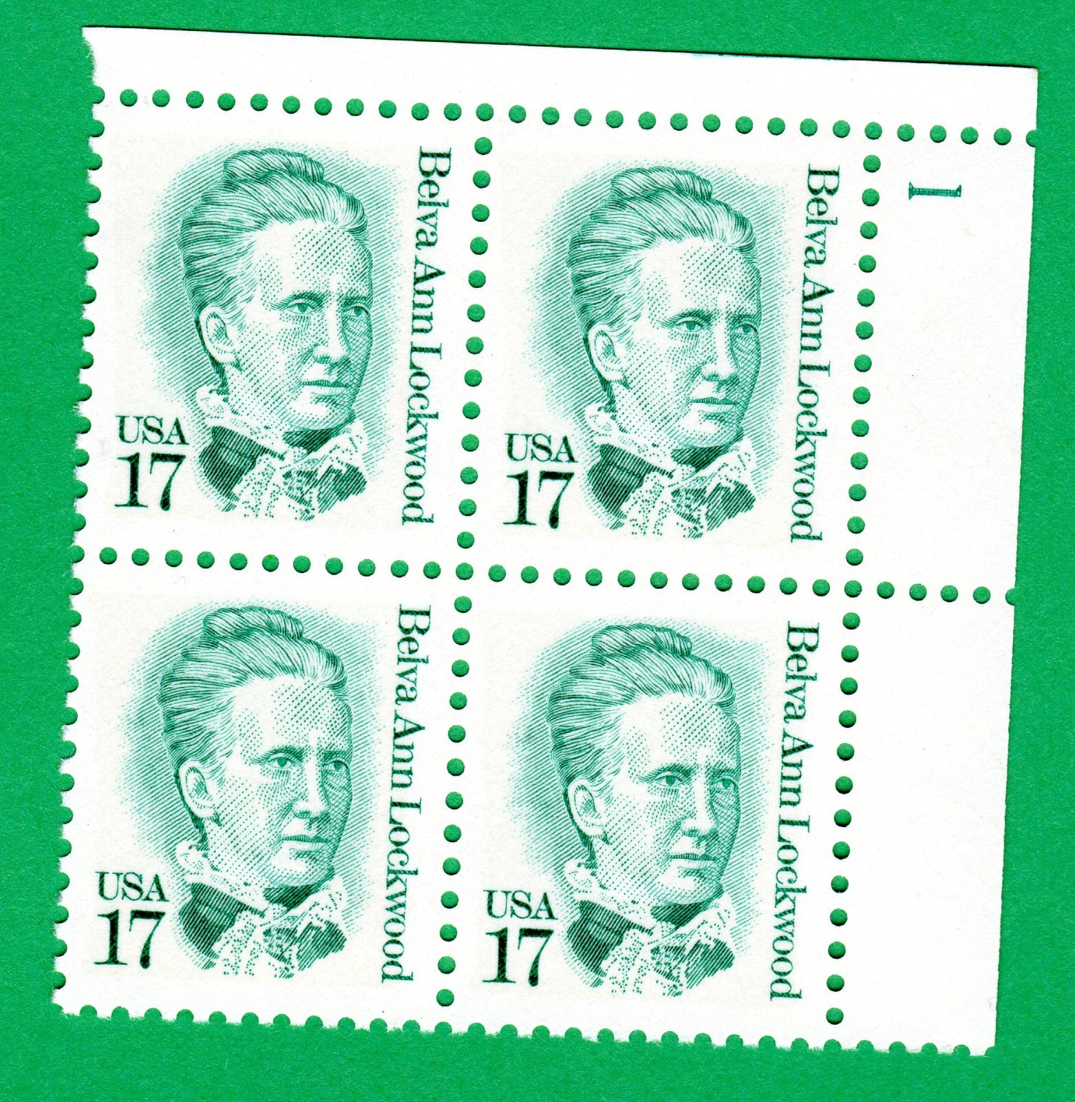 Scott #2178 Belva Ann Lockwood Plate Block Of 4 Stamps - MNH P#1 UR