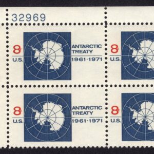 Scott #1431 Antarctic Treaty Plate Block of 4 Stamps - MNH P#32969 UL