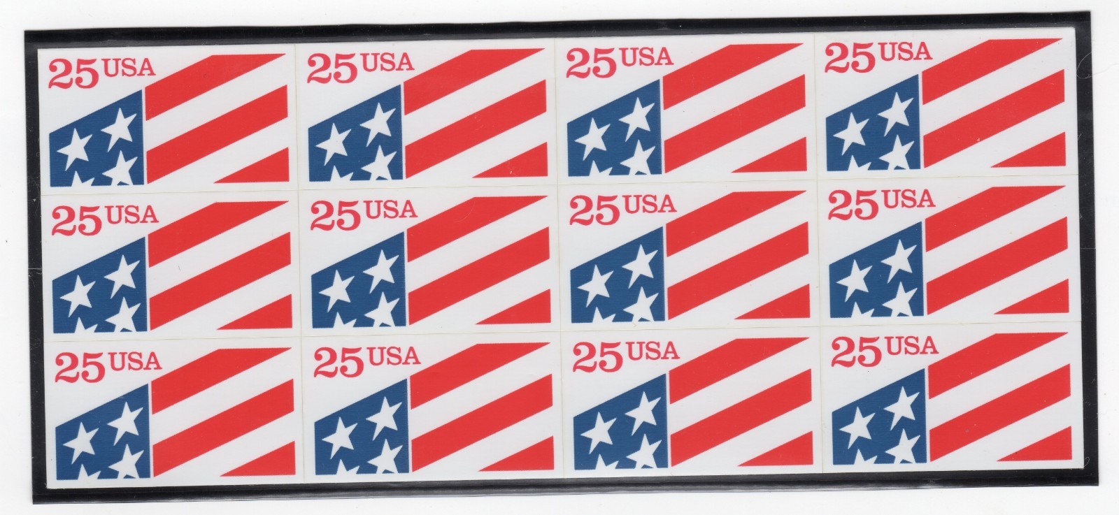 Scott #2475a Plastic Flag Pane Sheet Of 12 Stamps - MNH in mount