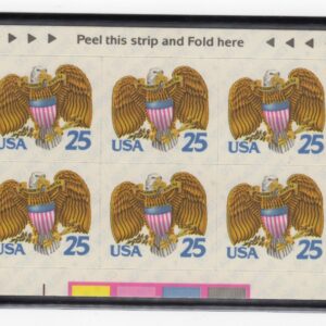 Scott #2431 Eagle & Shield Booklet Pane Block of 6 Stamps - MNH in mount