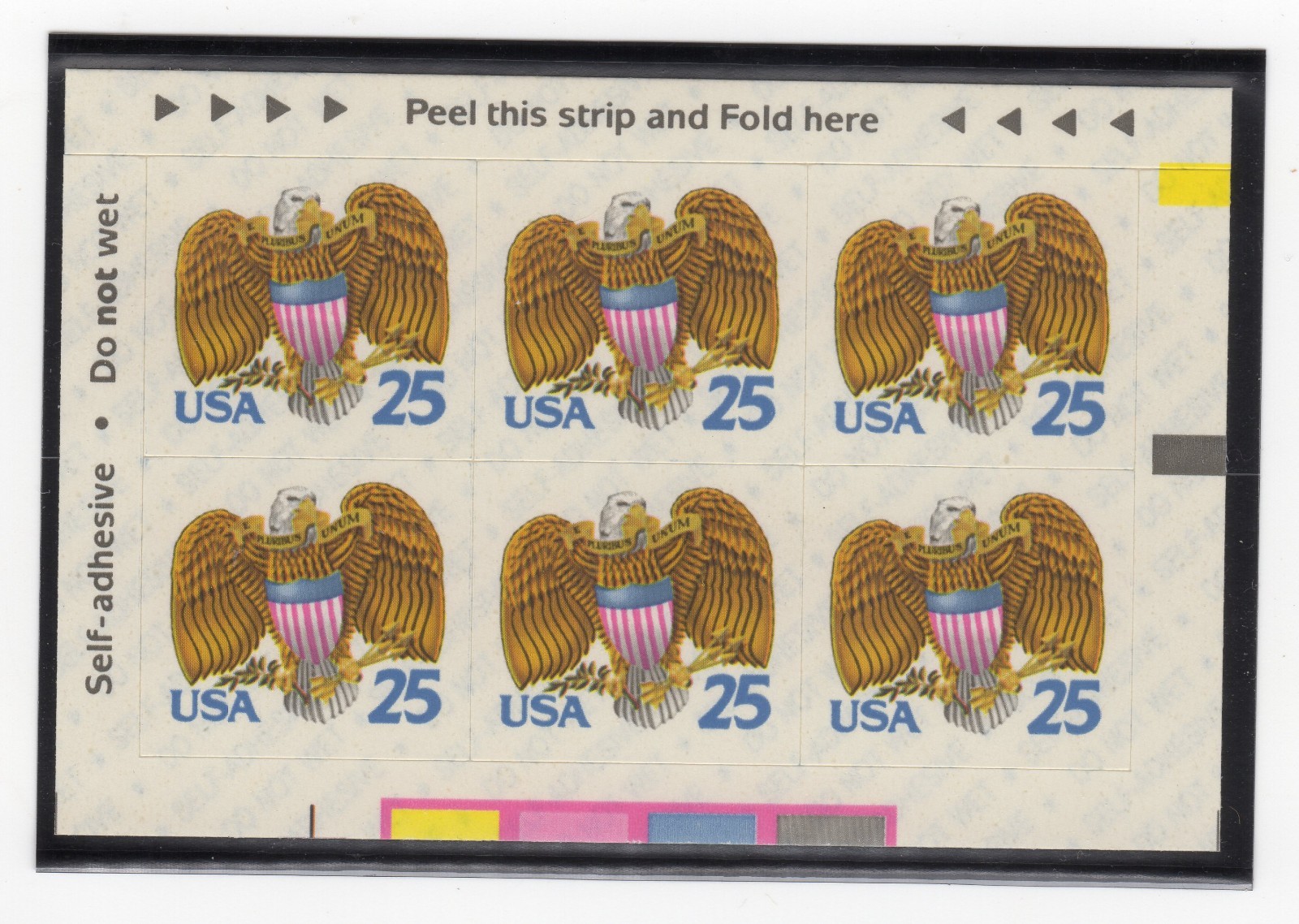 Scott #2431 Eagle & Shield Booklet Pane Block of 6 Stamps - MNH in mount