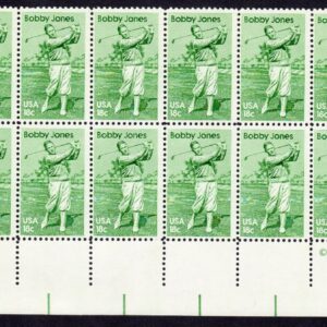 Scott #1933 Bobby Jones Golf Plate Block Of 20 Stamps - MNH P#1 LL #1