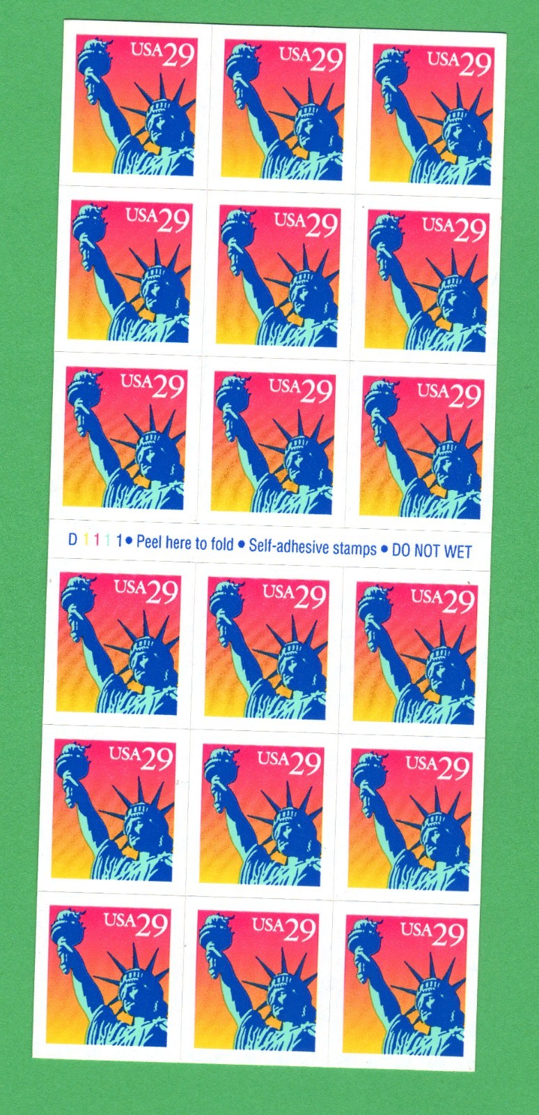 Scott #2599a Statue of Liberty Booklet of 18 29¢ Stamps - MNH