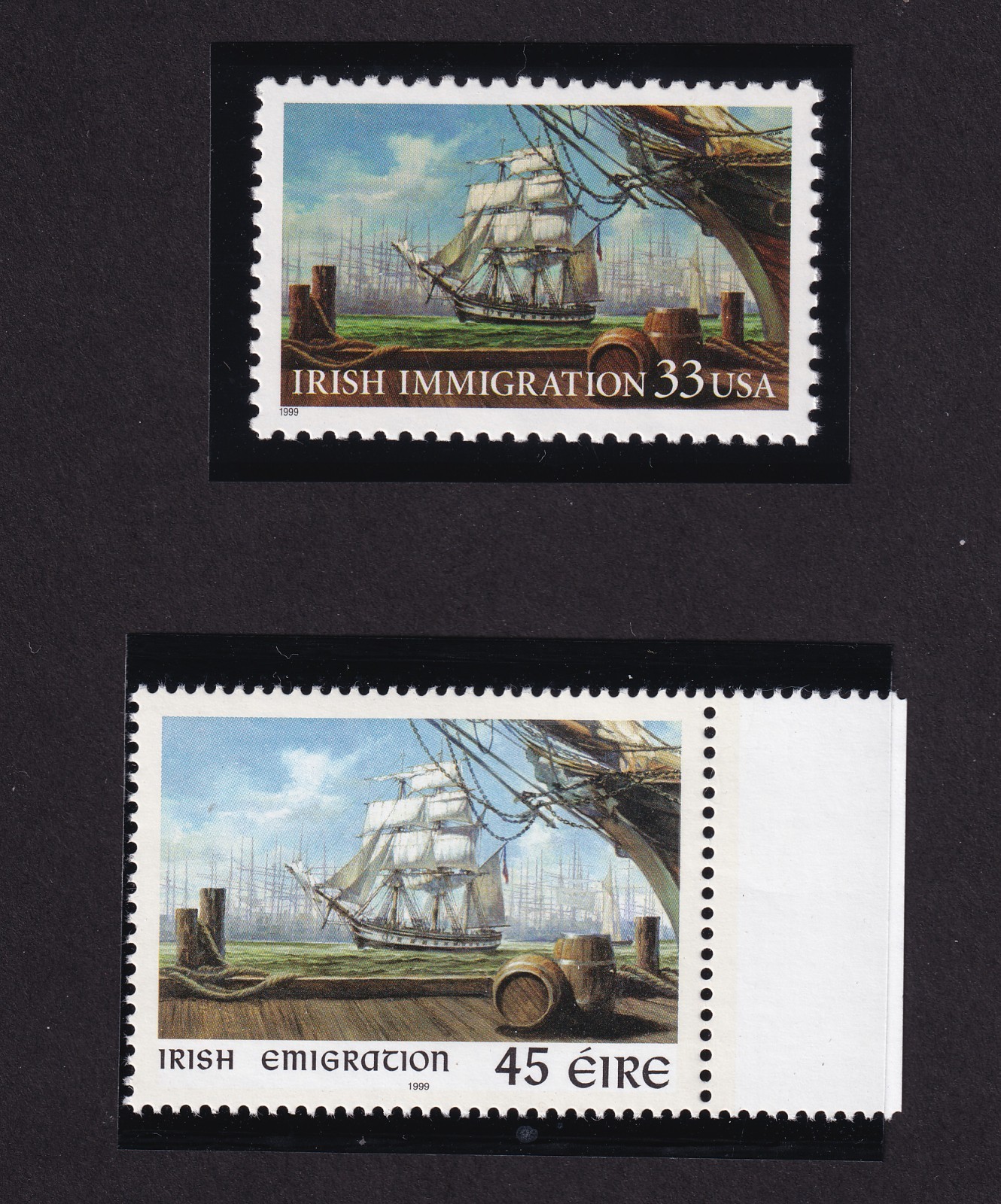 Scott #3286 Irish Immigration Joint Issue Ireland Single Stamps - MNH in mounts