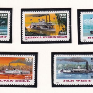 Scott #3091-3095a RiverBoats (Early Cruise Ships) Set of 5 Single Stamps - MNH