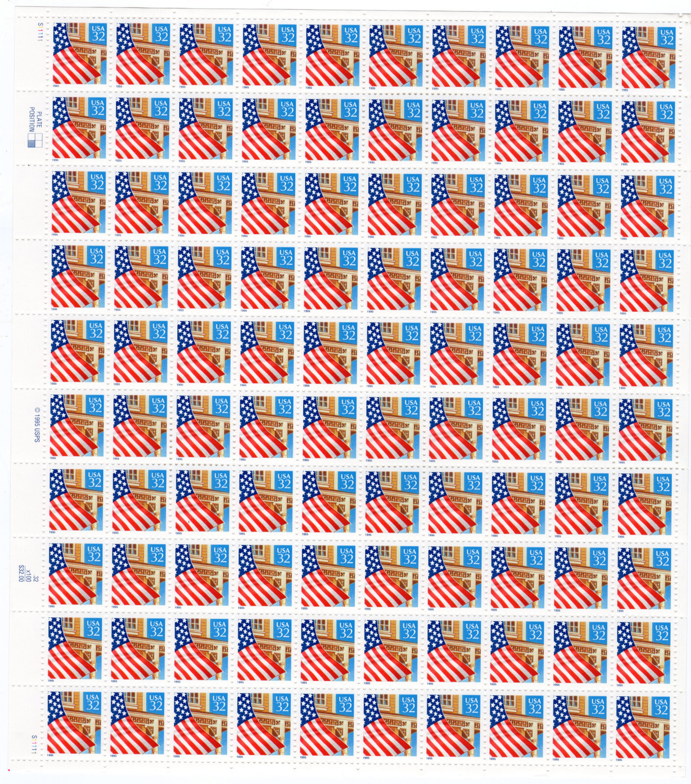 Scott #2897 Flag Over Porch Sheet Of 100 Stamps - MNH