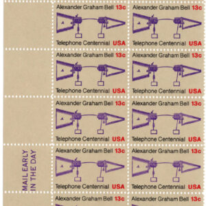 Scott #1683 Alexander Graham Bell Plate Block Of 20 Stamps - MNH P#37294 LL