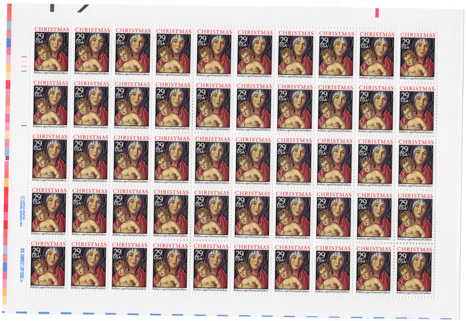 Scott #2710 Madonna & Child (Bellini) Sheet of 50 Stamps - MNH
