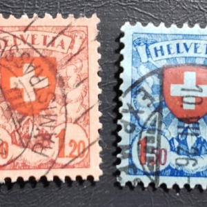 Stamp Europe Switzerland 1921 90c, 1.2fr, 1.50fr & 2fr A36 #200-203