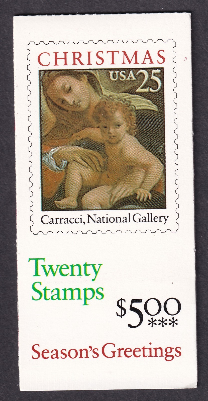 Scott #BK167 (2427a) Madonna and Child (Carracci) Booklet of 20 Stamps - MNH