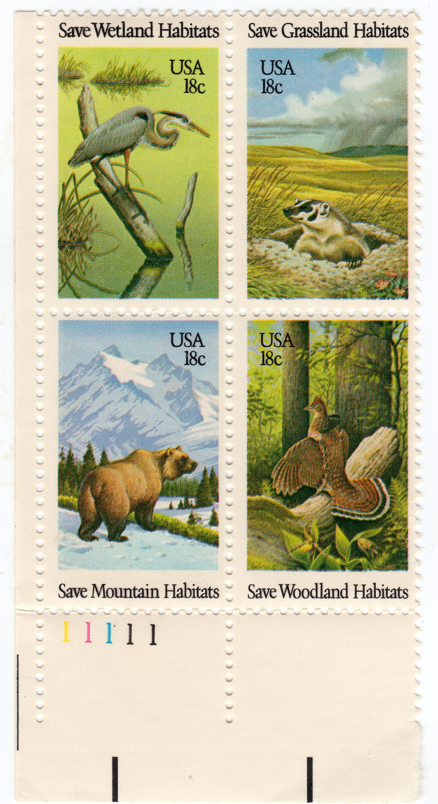 Scott #1924a (1921-24) Wildlife Habitat Plate Block of 4 Stamps - MNH