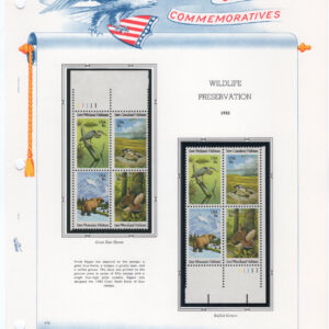 Scott #1924a Wildlife Habitat Plate Blocks - White Ace Booklet Pane Mount - MNH