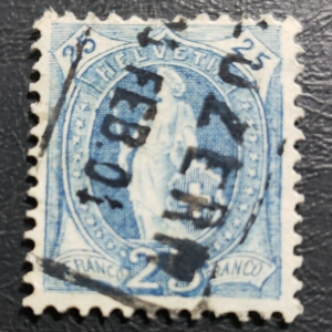 Stamp Europe Switzerland 1901 "Helvetia" A20 #94a 25c blue