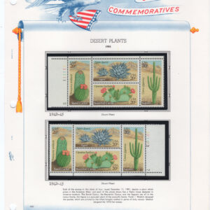 Scott #1945a Desert Life Plate Blocks - White Ace Booklet Pane Mount - MNH