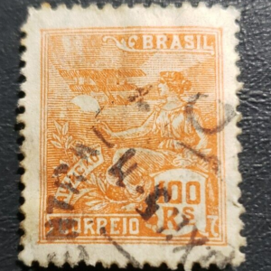 Stamp Latin America Brazil "Aviation" 1922 A75 #224 100R orange