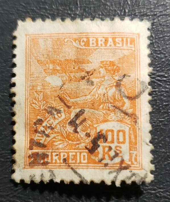 Stamp Latin America Brazil "Aviation" 1922 A75 #224 100R orange