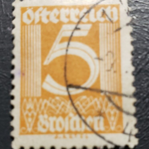 Stamp Europe Austria 1925 Numeral A52 #307 brown orange