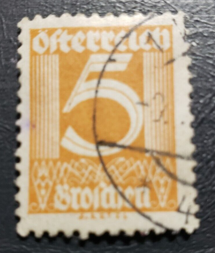 Stamp Europe Austria 1925 Numeral A52 #307 brown orange
