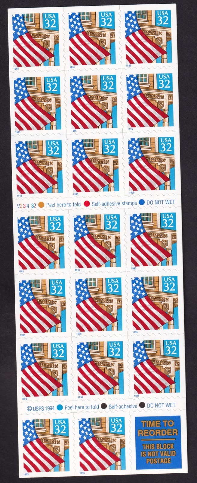 Scott #2920a Flag over Porch Booklet of 20 Stamps - MNH P#23432