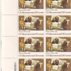 Scott #2052 Treaty of Paris 1783 Bicentennial Plate Block of 16 Stamps - MNH UL