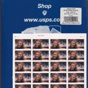 Scott #3748 Zora Neale Hurston (Literary Arts) Sheet of 20 Stamps - Sealed Blue