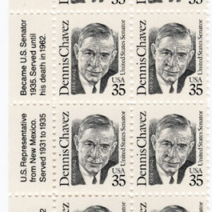 Scott #2186 Dennis Chavez Plate Block Of 20 Stamps - MNH #S2 LL