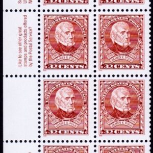 Scott #2587 James K. Polk Plate Block Of 20 Stamps - MNH Left UL