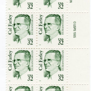 Scott #2934 Cal Farley Plate Block Of 20 Stamps - MNH P#B1 LR