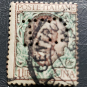 Stamp Europe Italy 1901 King Victor Emmanuel III A46 #87 1l blue & green