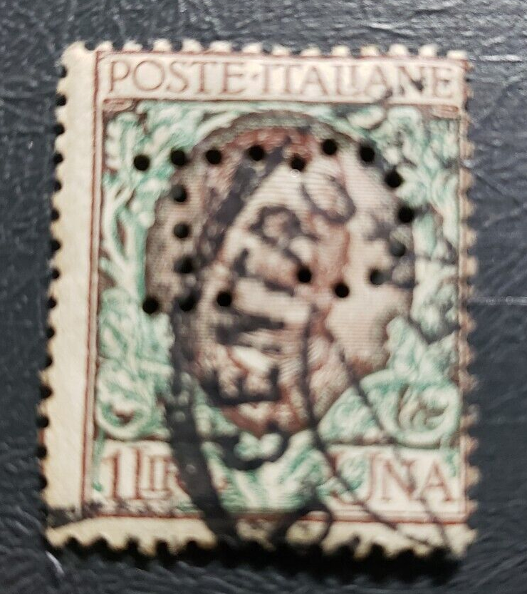 Stamp Europe Italy 1901 King Victor Emmanuel III A46 #87 1l blue & green