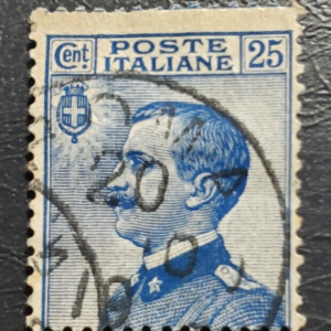 Stamp Europe Italy 1907 King Victor Emmanuel III A49 #100 25c blue