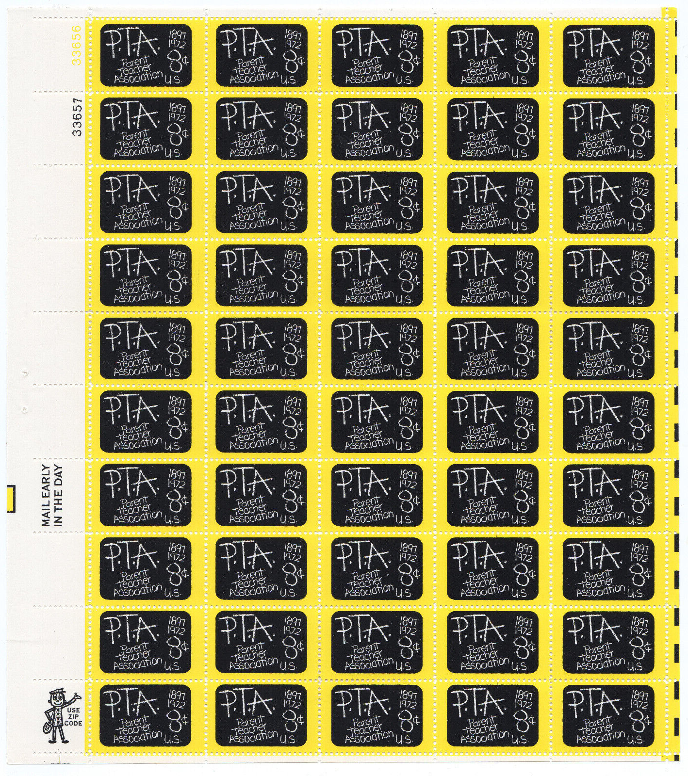 Scott #1463 Parent Teacher Association (PTA) Full Sheet of 50 Stamps - MNH