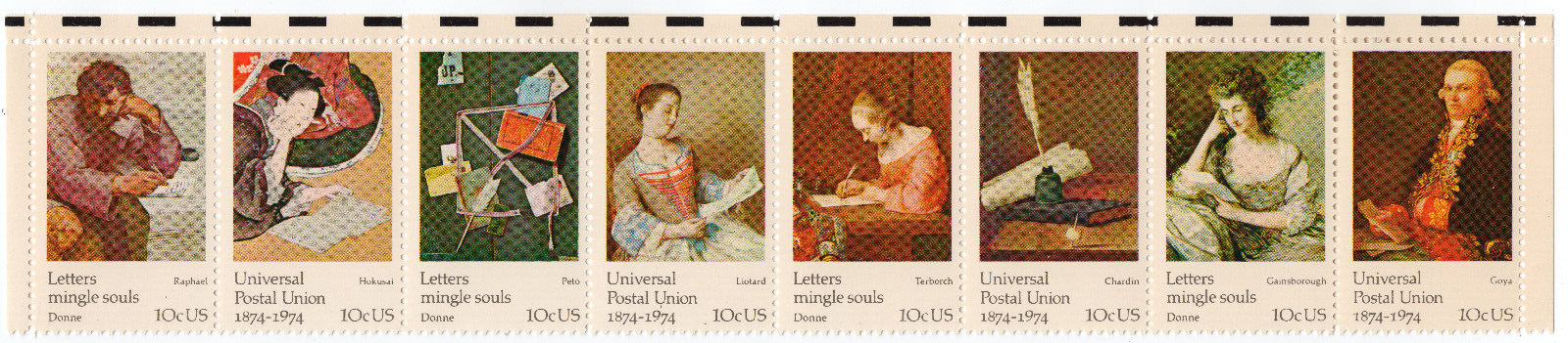 Scott #1537 Universal Postal Union Block (Strip) of 8 Stamps - MNH