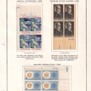 Scott #1192 & 1194 & 1195 Arizona-Malaria-Hughes Plate Block of 4 Stamps - MNH
