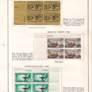 Scott #1201 & 1206 & 1207 Plate Blocks of 4 Stamps - MNH