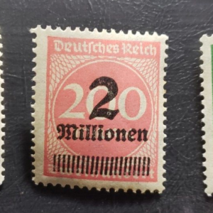 Stamp Europe Germany 1922-23 Numeral of Value overprinted with "2 Millionen"