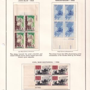 Scott #1189 & 1245 & 1247 Plate Blocks of 4 Stamps - MNH