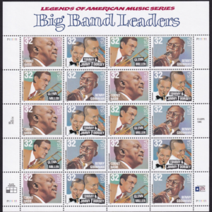 Scott #3099a (3096-99) Big Band Leaders Full Sheet of 20 Stamps - MNH P#P111111