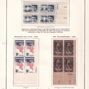 Scott #1246 & 1249 & 1250 Plate Blocks of 4 Stamps - MNH