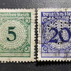Stamp Europe Germany 1923 A40 Numeral #324 5pf and #326 20pf